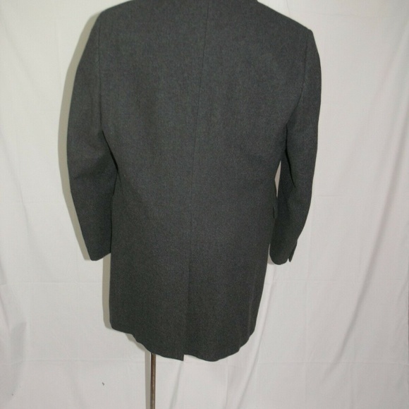 Fay Charcoal Micro Check Three Button Overcoat XXL